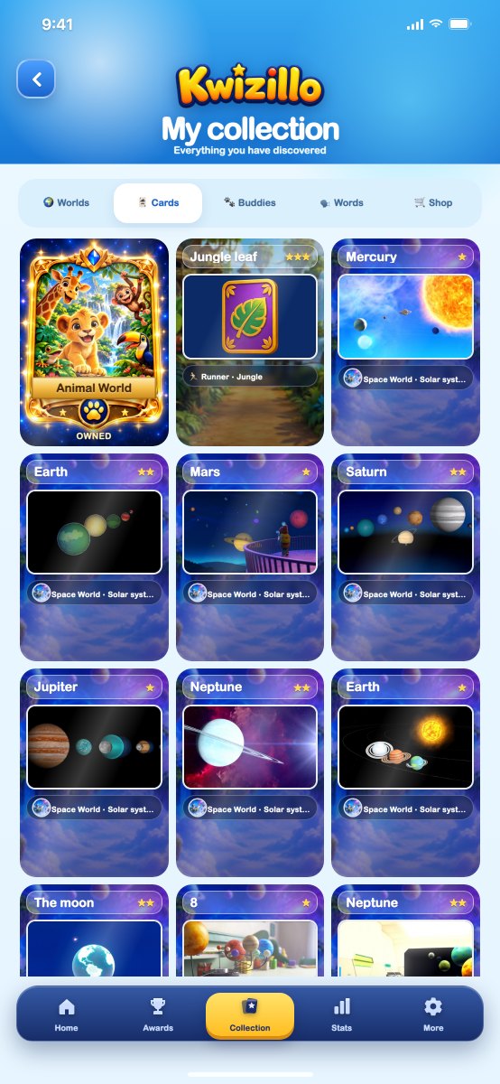 Collectable cards with the illustrations
