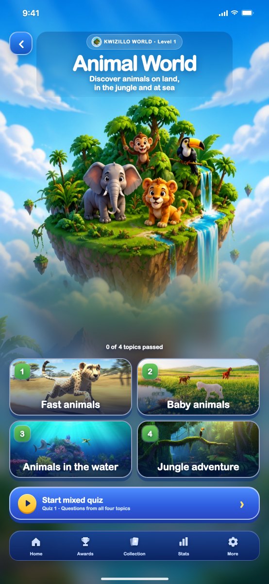 The Animal World with four topics